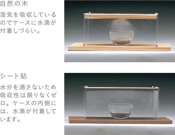 自然の木とシート貼による実験